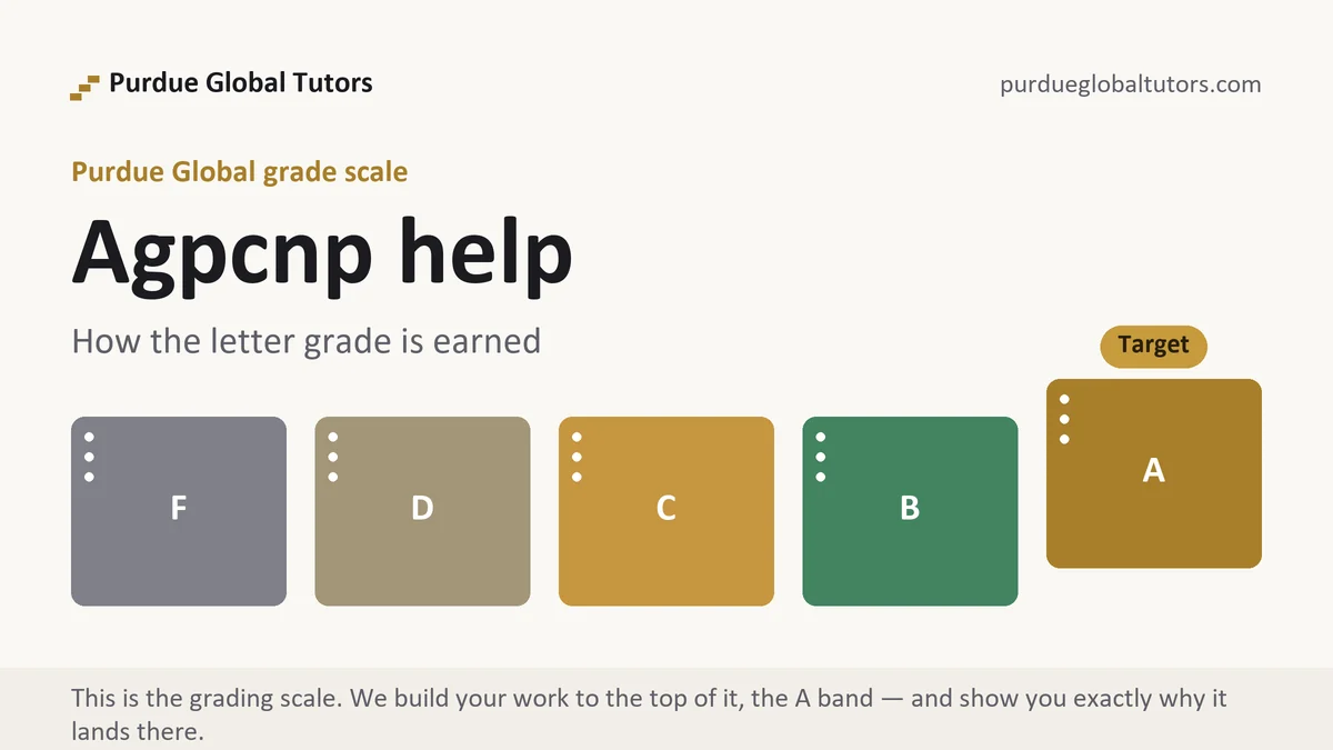 Agpcnp help at Purdue Global, the grading standard every deliverable is built to, from Purdue Global Tutors